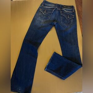 Rock Revival Women’s Blue Jeans with Embroidered Details